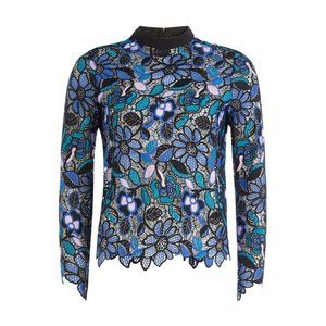 Self Portrait Garden Floral Guipure Lace Top Size 2 Brand New High Neck